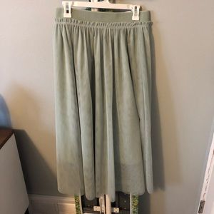 Mint tulle midi skirt